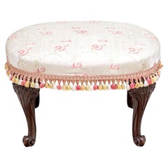 Georgian Style Mahogany Upholstered Bench