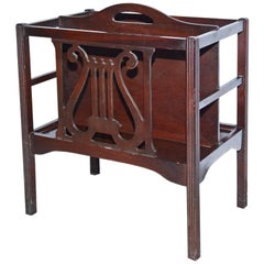 Georgian Style Mahogany-Veneer Magazine Rack or Canterbury