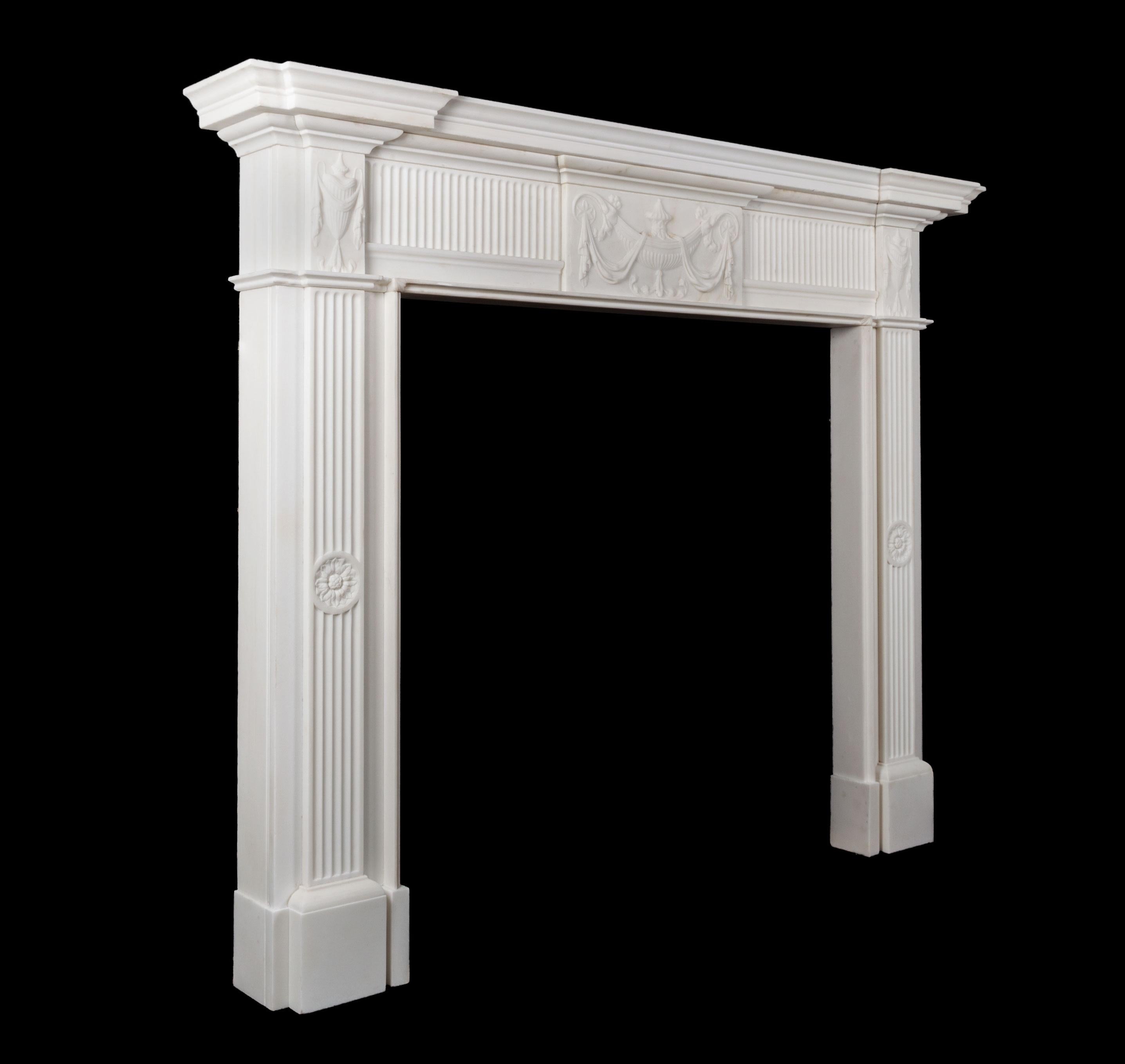 Northern Irish Georgian Style Marble Fireplace by Ryan & Smith For Sale
