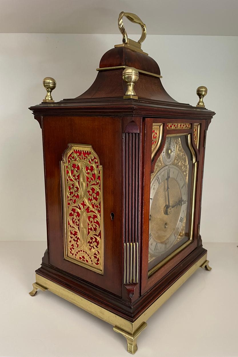 George III Georgian Style Musical Clock, Chiming on 8 Bells, 19th Century For Sale