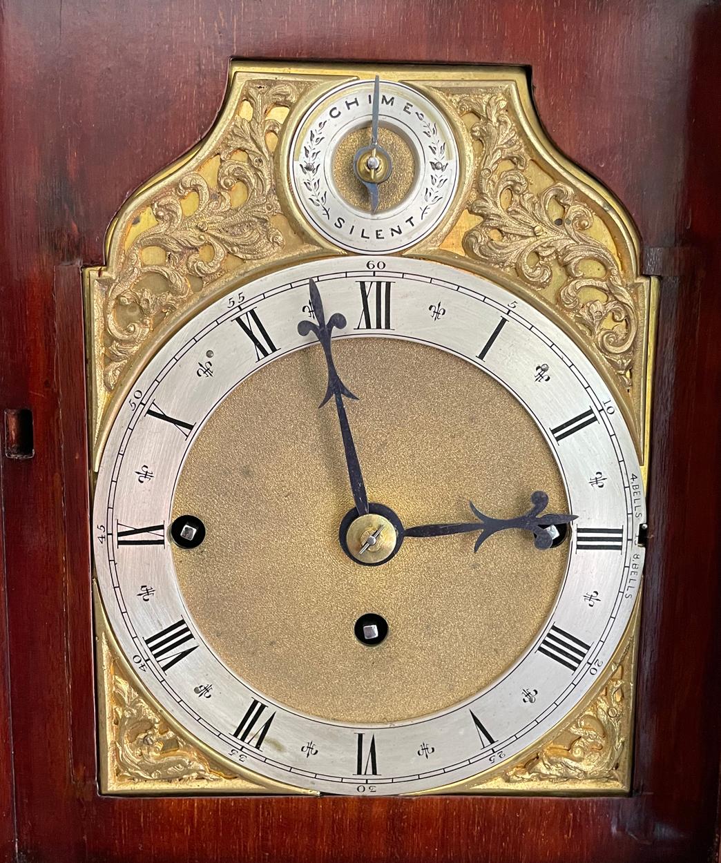 Brass Georgian Style Musical Clock, Chiming on 8 Bells, 19th Century For Sale