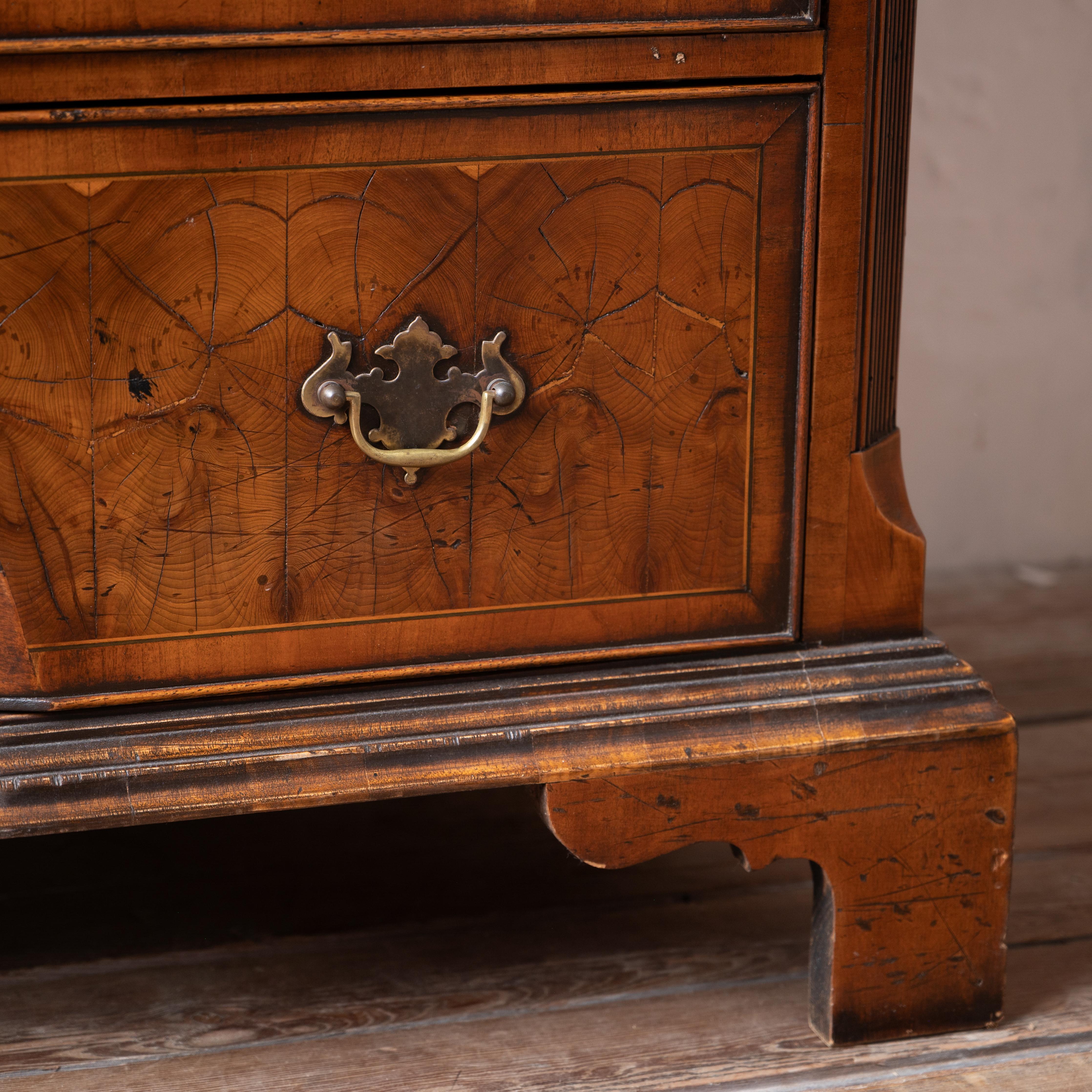 Georgian Style Oyster Veneer Tallboy Chest on Chest Tejo en venta