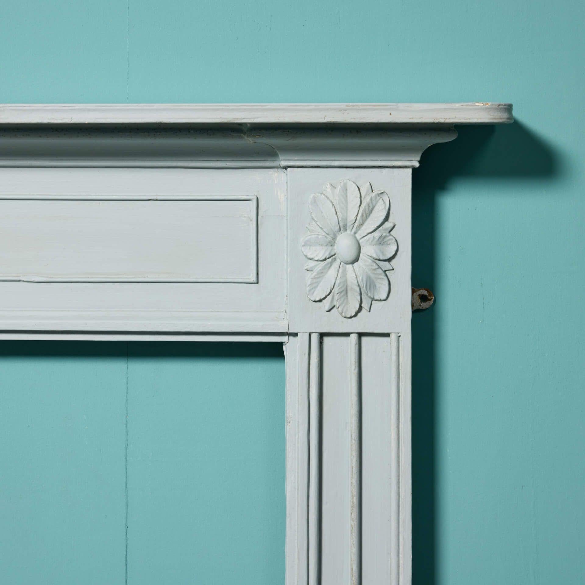 Georgian Style Painted Pine Fire Mantel In Good Condition For Sale In Wormelow, Herefordshire