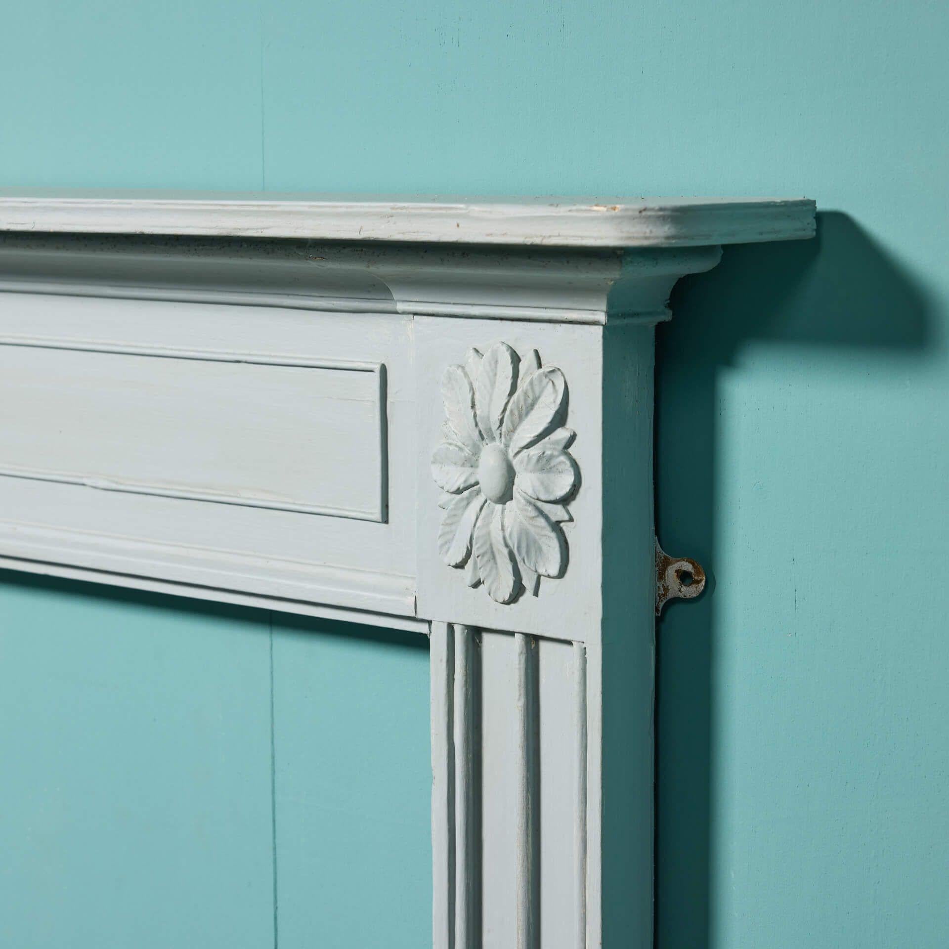 Georgian Style Painted Pine Fire Mantel For Sale 3