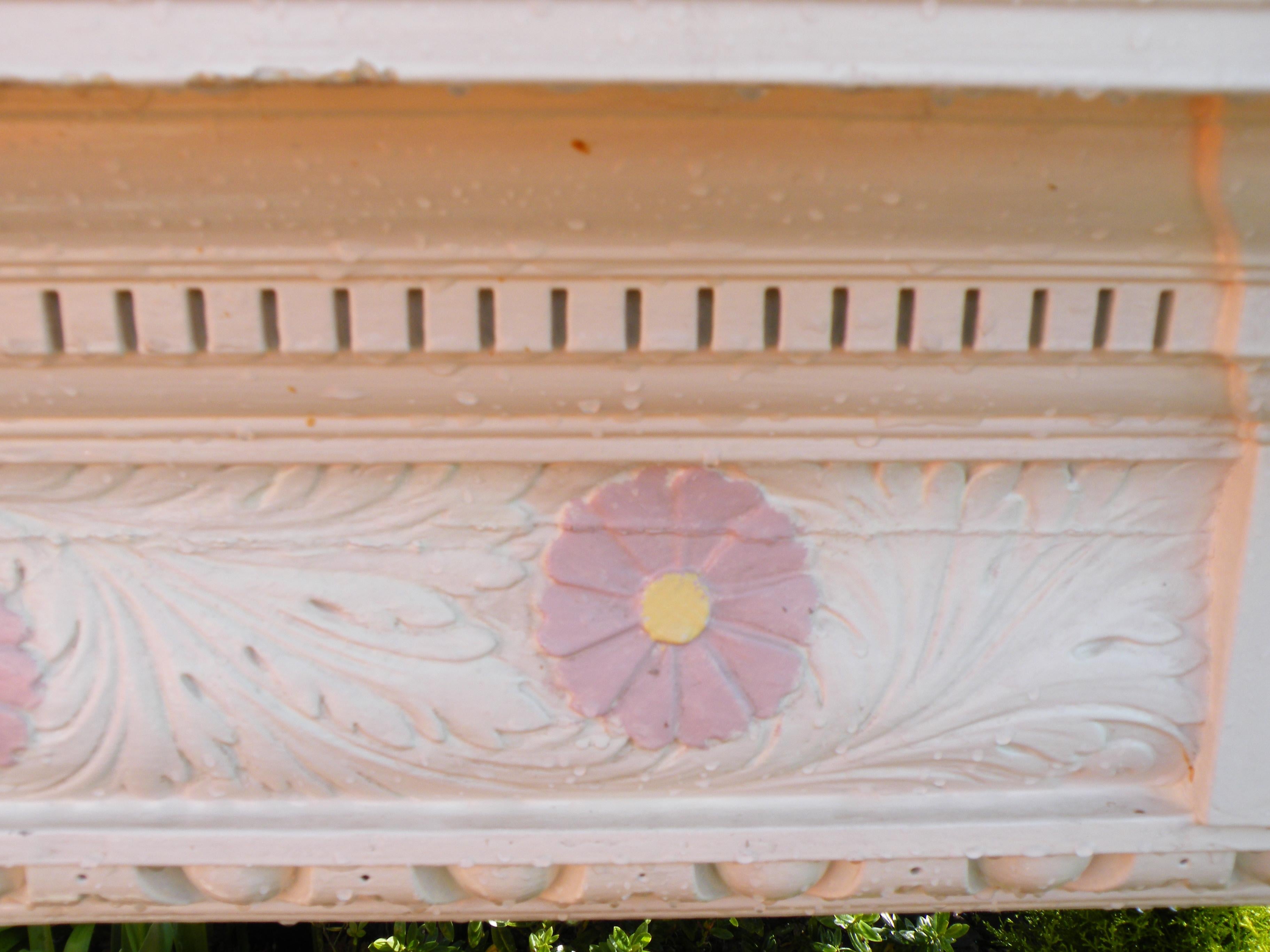 Georgian Style Palatial Fireplace Surround Mantel Piece in Painted Pine, 1890s  For Sale 2