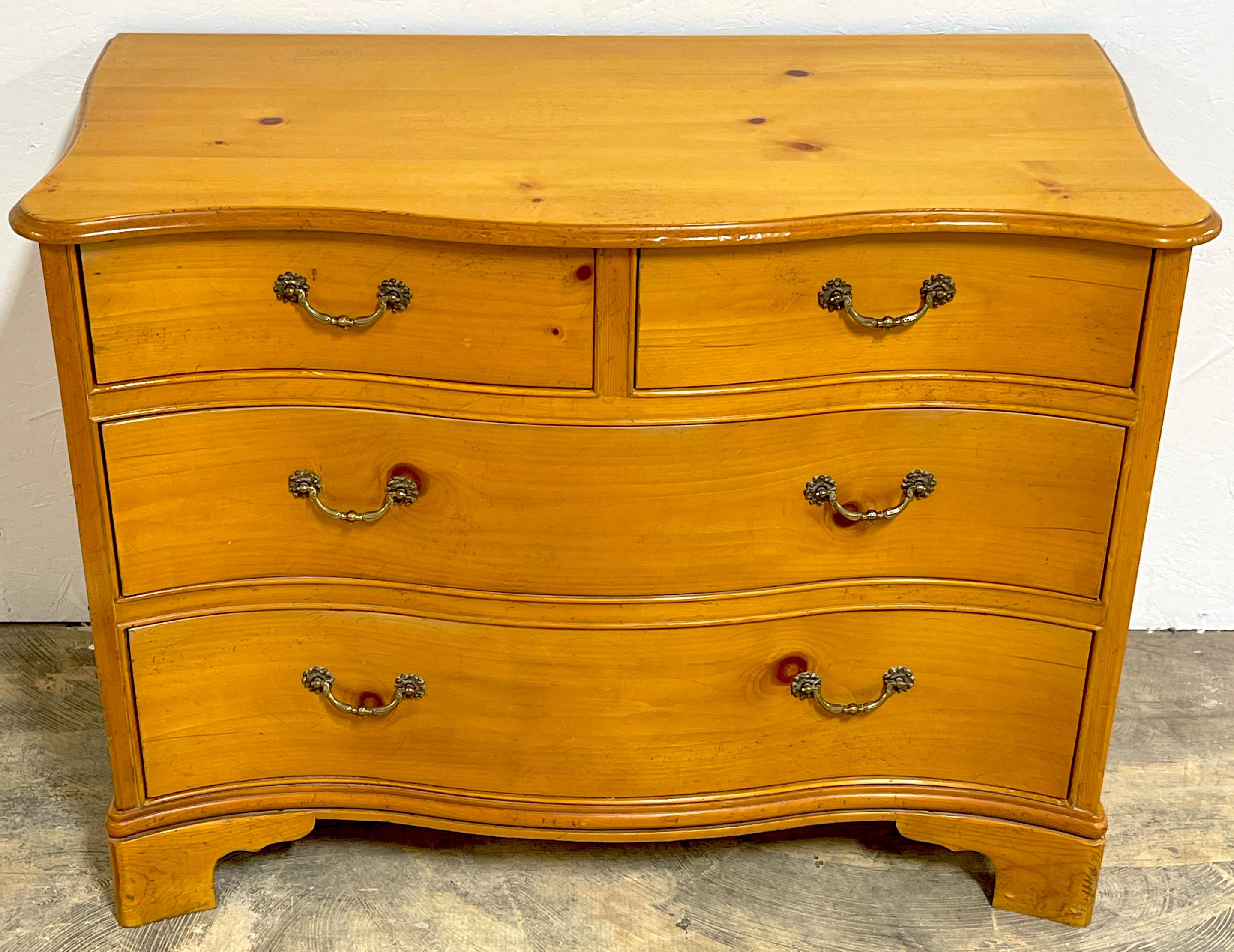 Georgian Style Pine Serpentine Chest, by Baker For Sale 1
