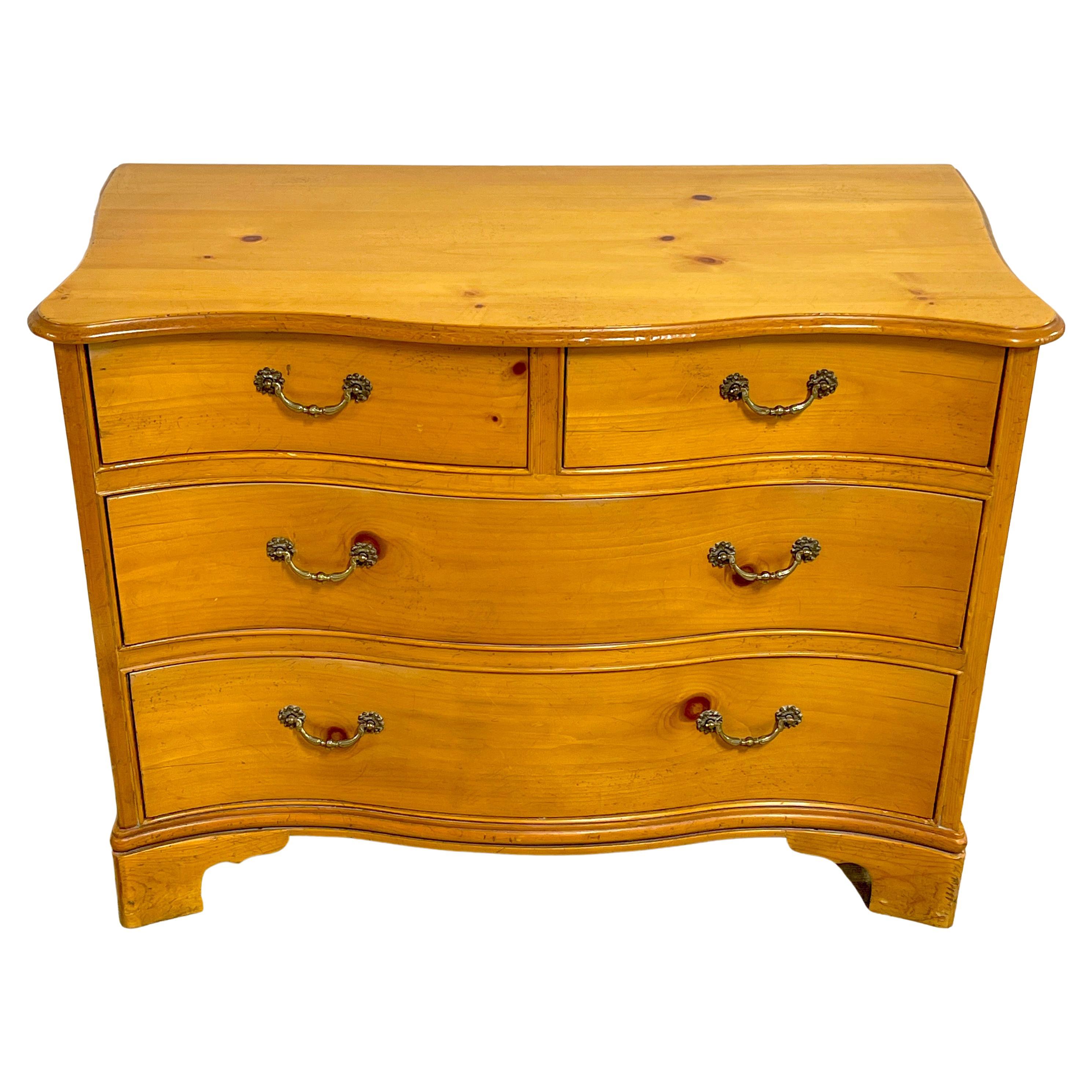 Georgian Style Pine Serpentine Chest, by Baker For Sale