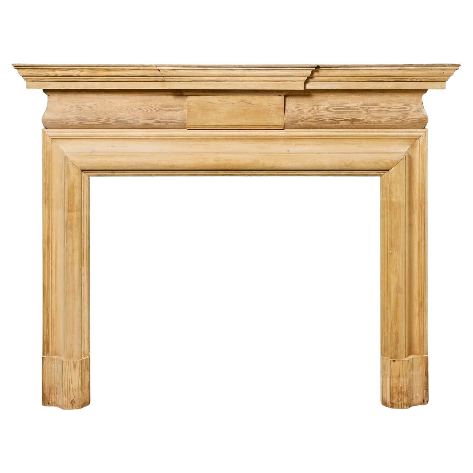 Georgian Style Pine Wood Fire Mantel For Sale