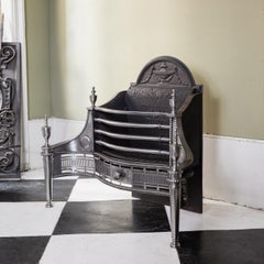 Georgian Style Polished Steel and Iron Fire Basket