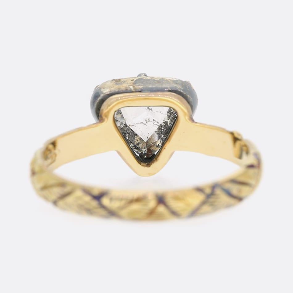 Women's Georgian Style Rose Cut Diamond Ring For Sale