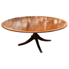 Antique Georgian Style Round Pedestal Dining Table
