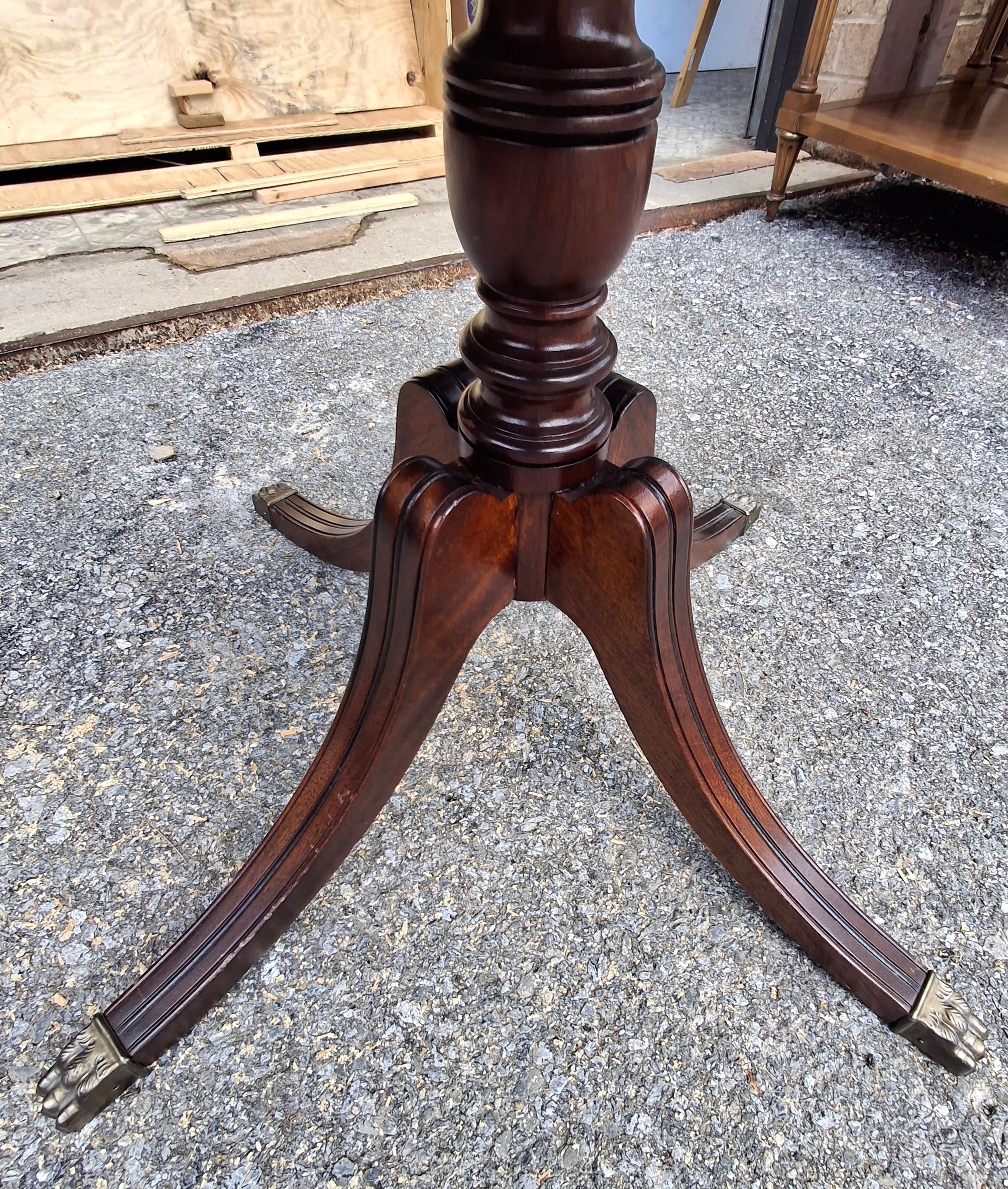 Georgian Style Satin Mahogany Single-Drawer Drum Table, Refinished For Sale 2