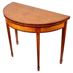 Mesa de cartas de madera satinada de estilo georgiano, hacia 1900