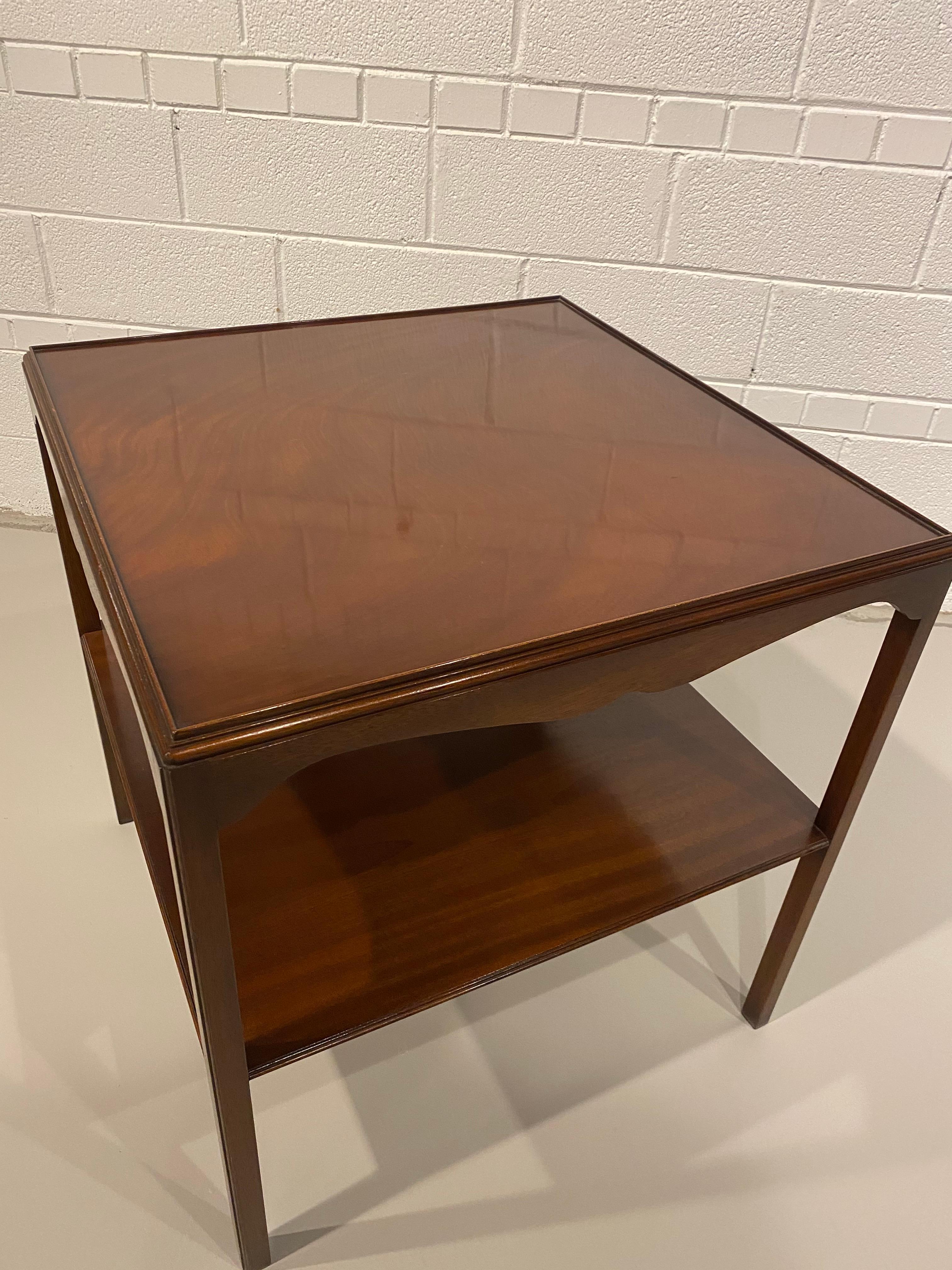 Georgian Style Side Table, Mahogany, English by Bevan Funnel, Two Tiers For Sale 8