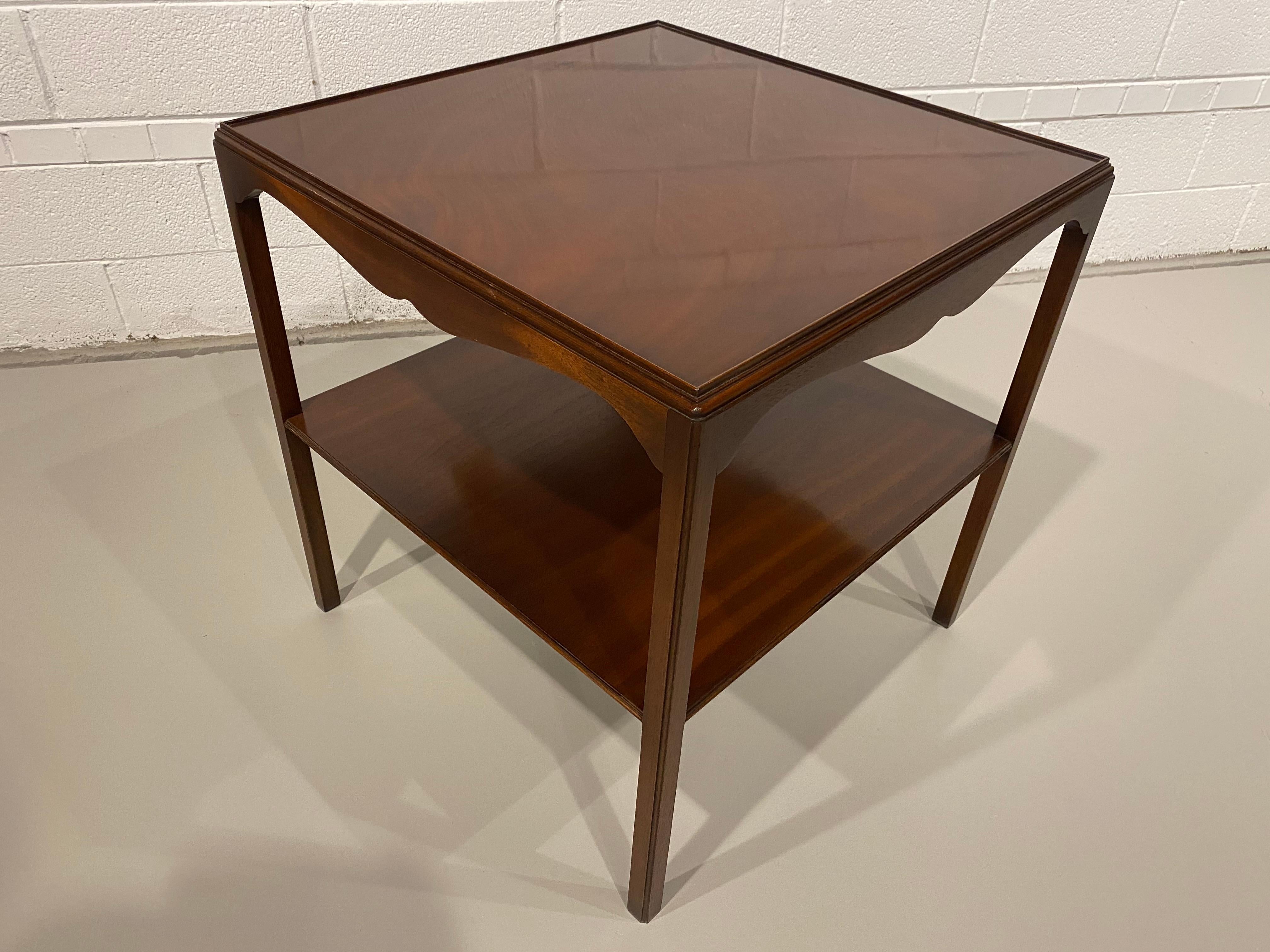 20th Century Georgian Style Side Table, Mahogany, English by Bevan Funnel, Two Tiers For Sale