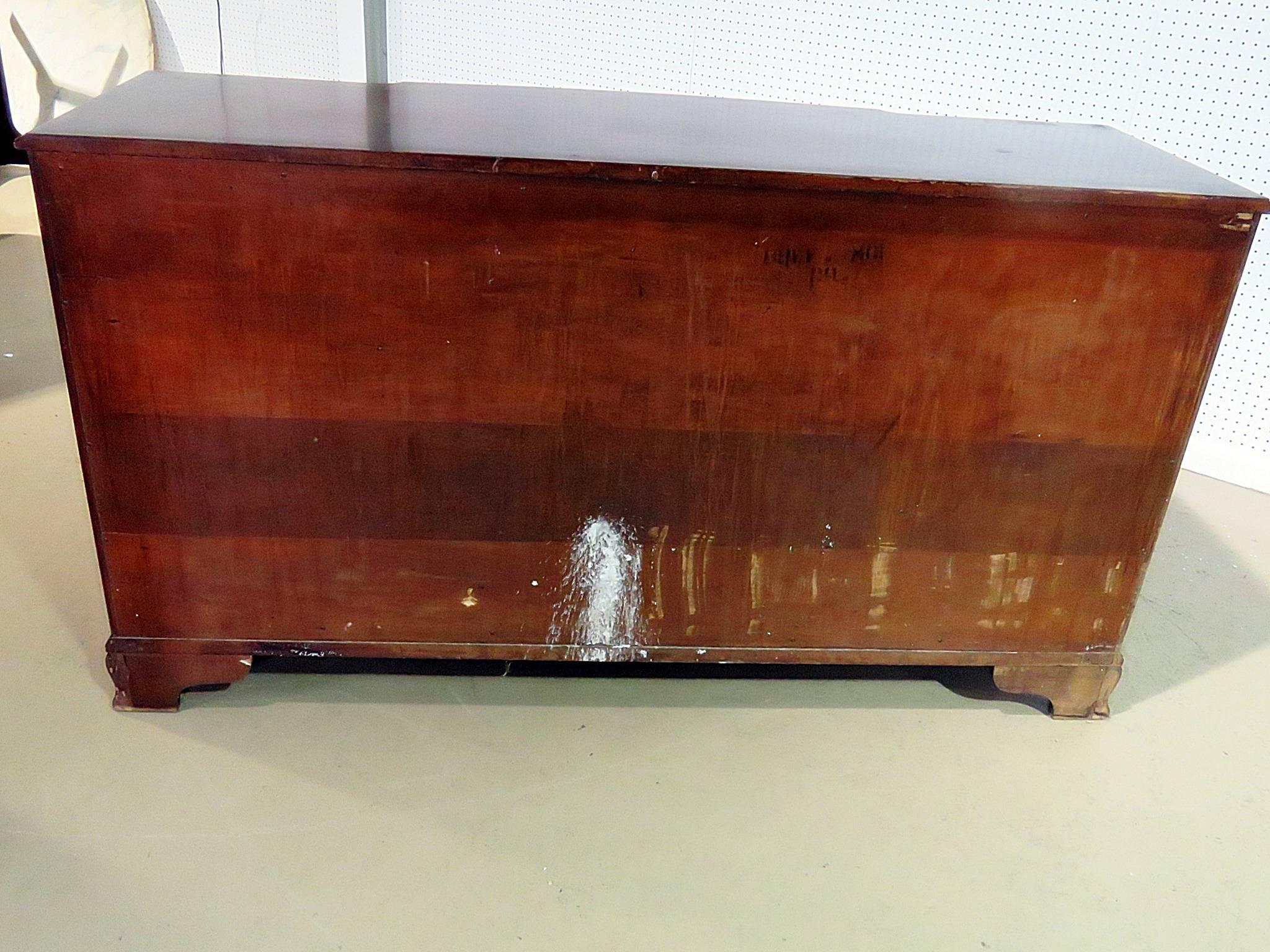 20th Century Flame Mahogany Chippendale Georgian Style Server Buffet Sideboard C1940s
