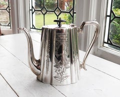 Georgian Style Silver Plated Coffee Pot. English, C.1910