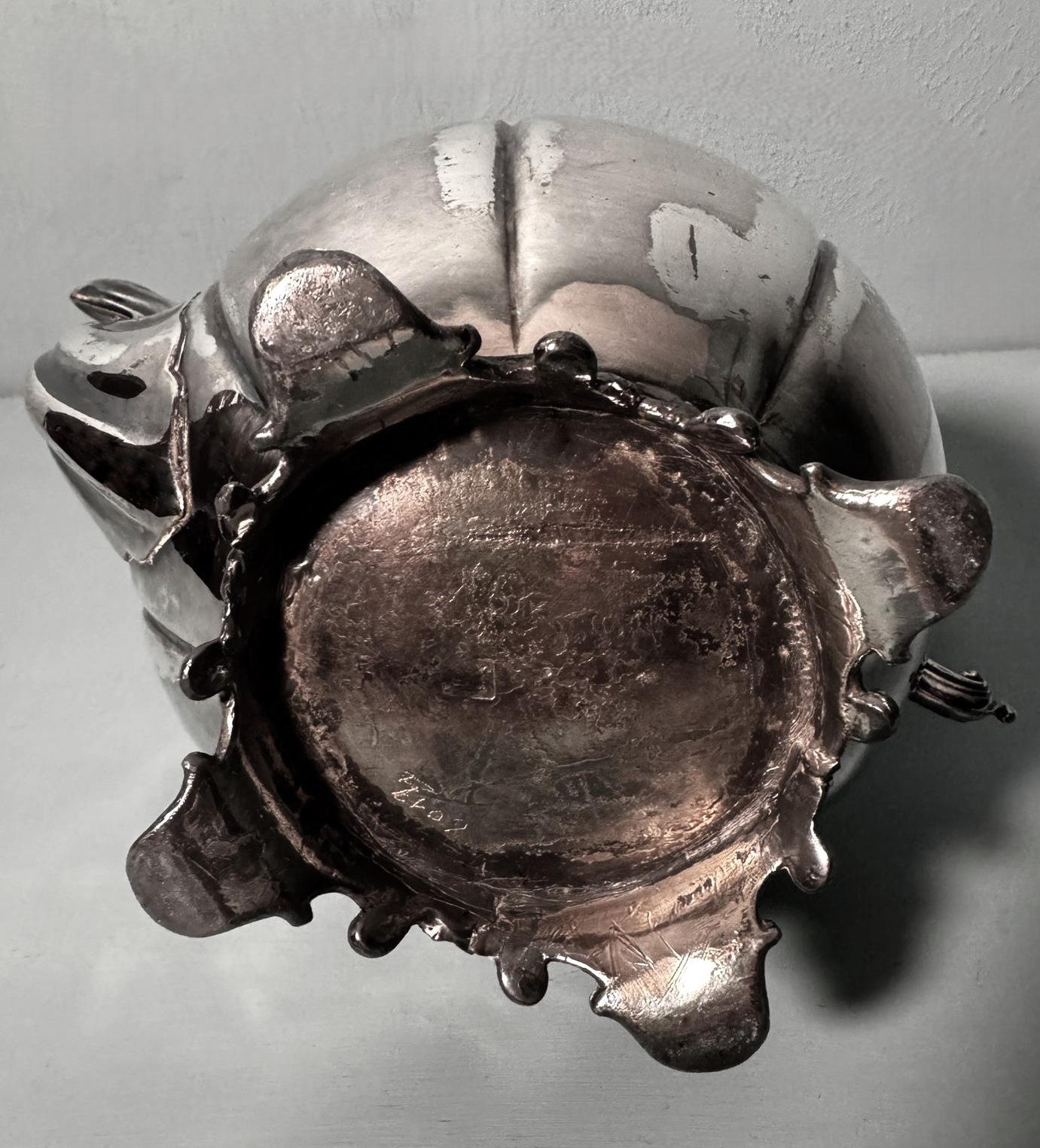 Georgian-Style Silver-Plated English Teapot-Chocolate Pot For Sale 8