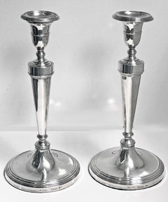 Georgian Style Sterling Silver Candlesticks, Mappin and Webb, London, 1930