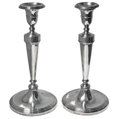 Georgian Style Sterling Silver Candlesticks, Mappin and Webb, London, 1930