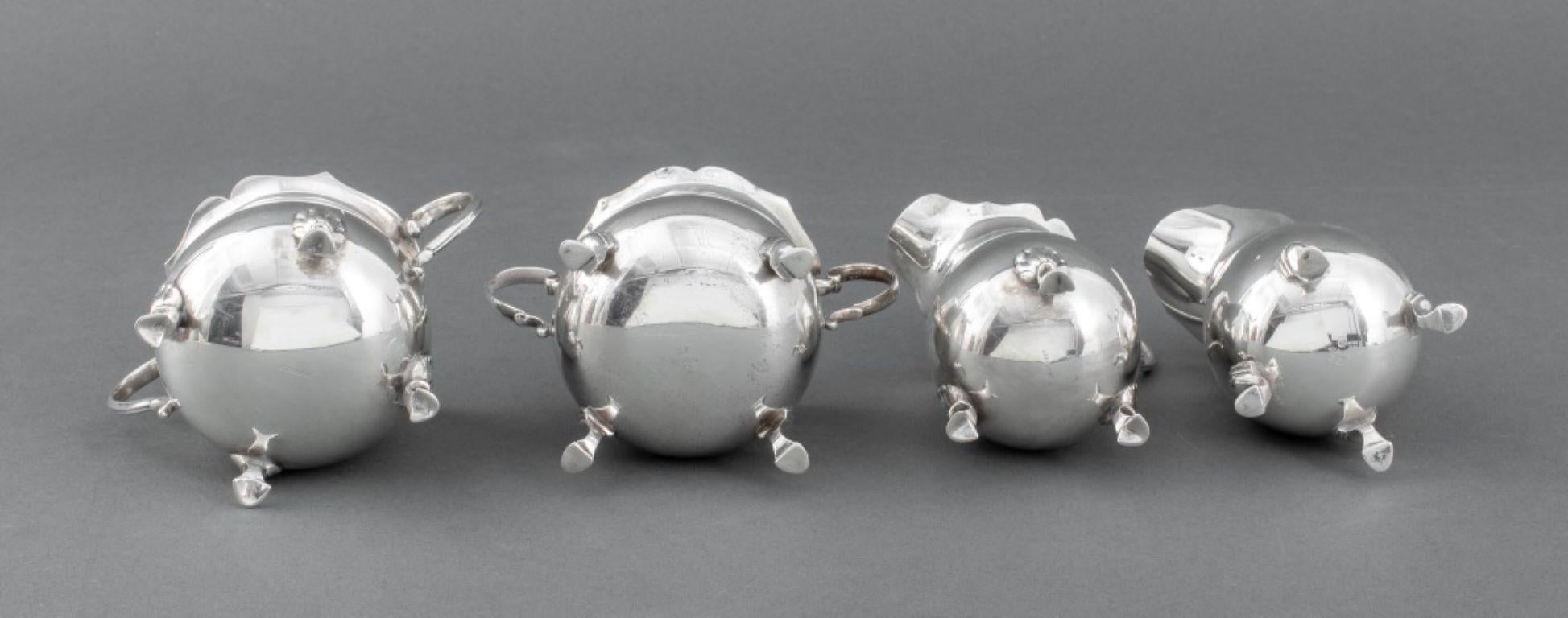 19th Century Georgian Style Sterling Silver Tea Articles, 4 For Sale