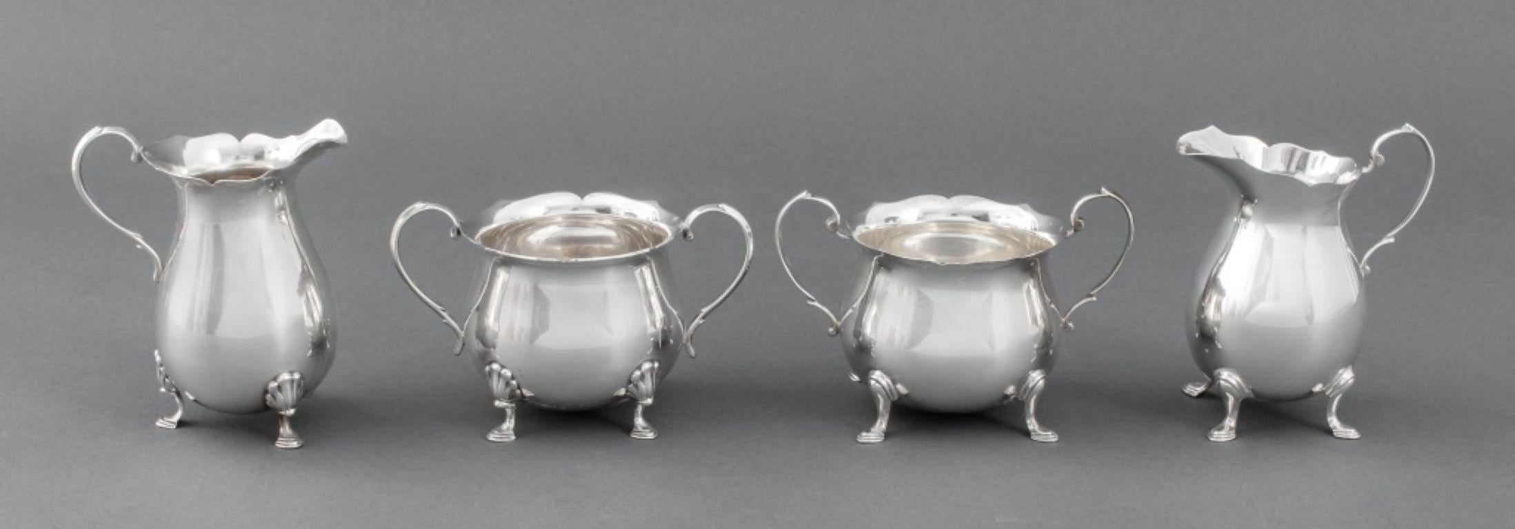 Georgian Style Sterling Silver Tea Articles, 4 For Sale 2