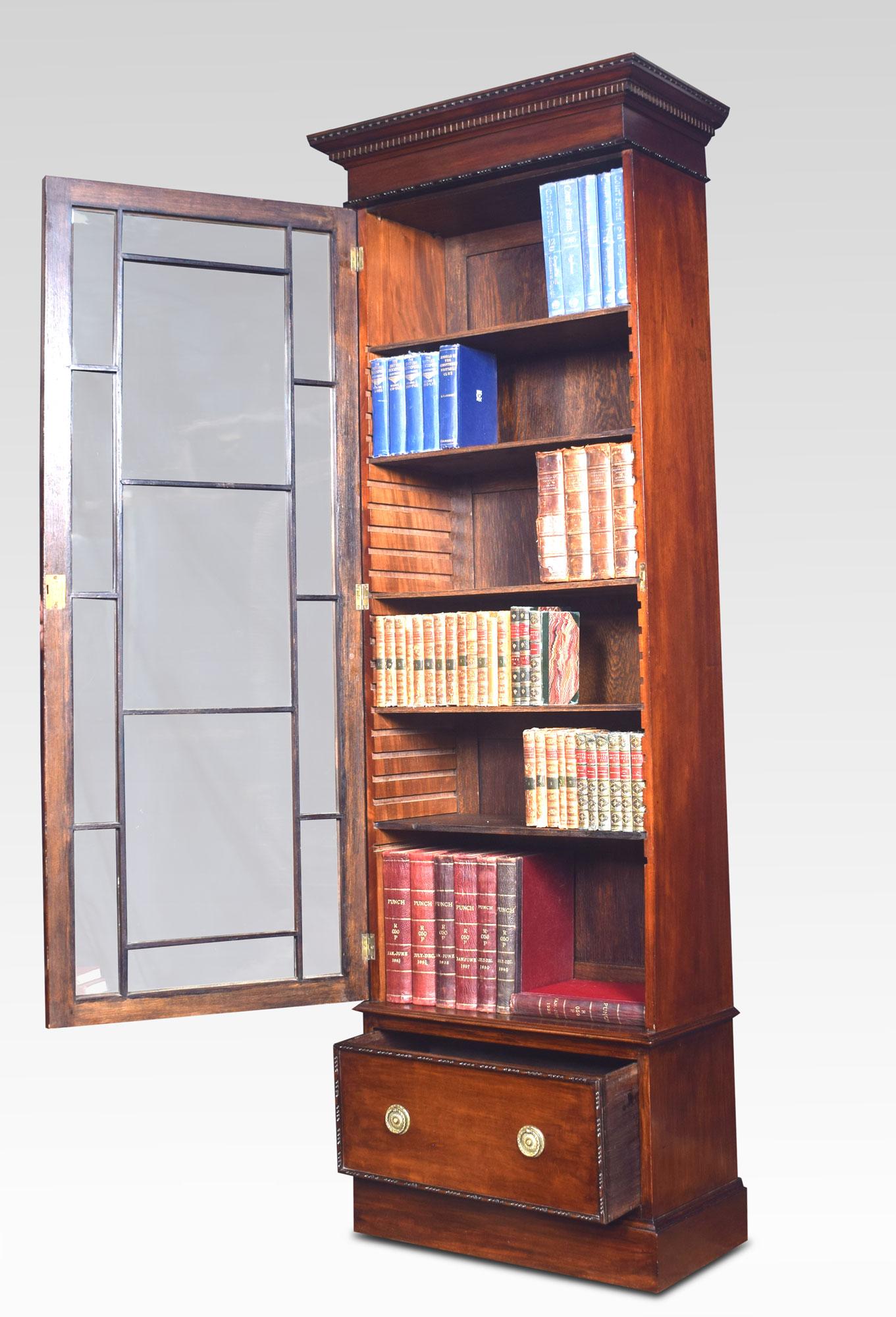 antique narrow bookcase