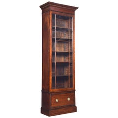 Antique Georgian Style Tall Narrow Bookcase