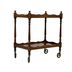 Georgian Style Two Tier Bar Cart, Hardwood, Marquetry, England