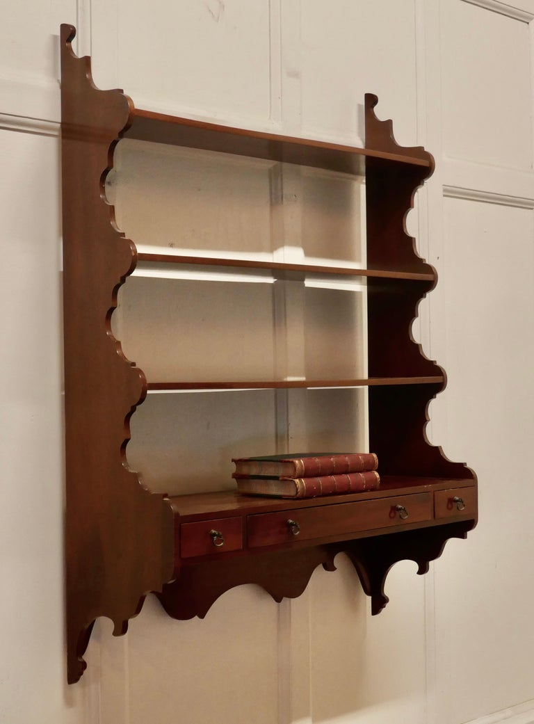Style Wall Hanging Shelf with Drawers at 1stDibs