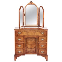 Georgian style Walnut Kneehole Dressing Table circa 1920s