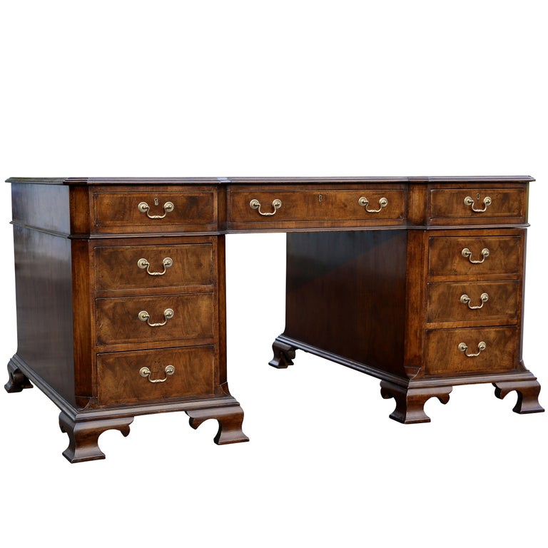 Georgian Style Walnut Partners Desk For Sale At 1stdibs