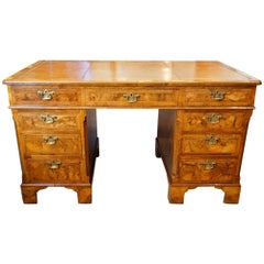 Georgian Style Walnut Pedestal Desk