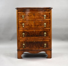 Georgian Style Walnut Serpentine Batchelors Chest