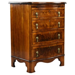 Georgian Style Walnut Serpentine Batchelors Chest