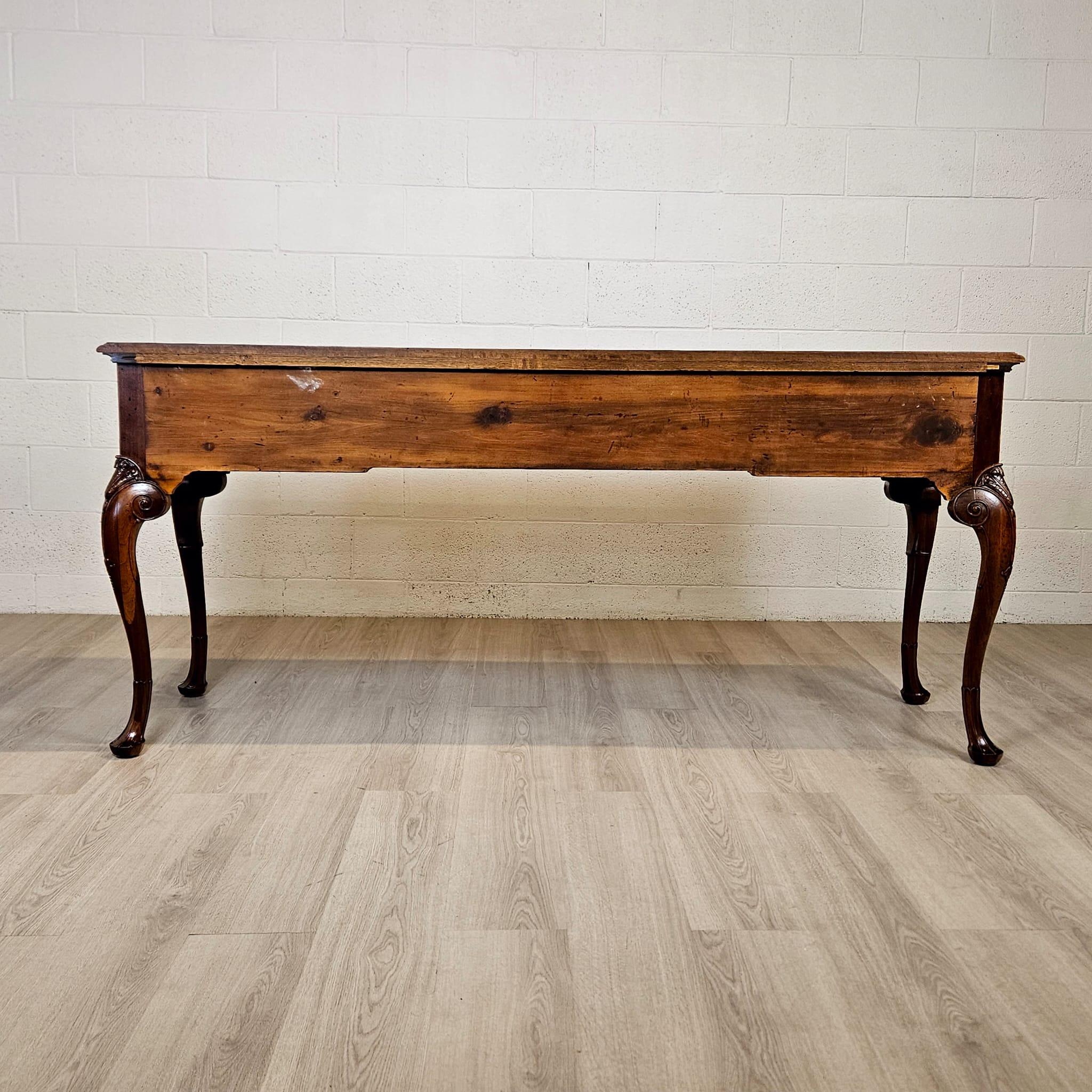 20th Century Georgian Style Walnut Server Sideboard, Walnut with Burr Walnut Panels For Sale