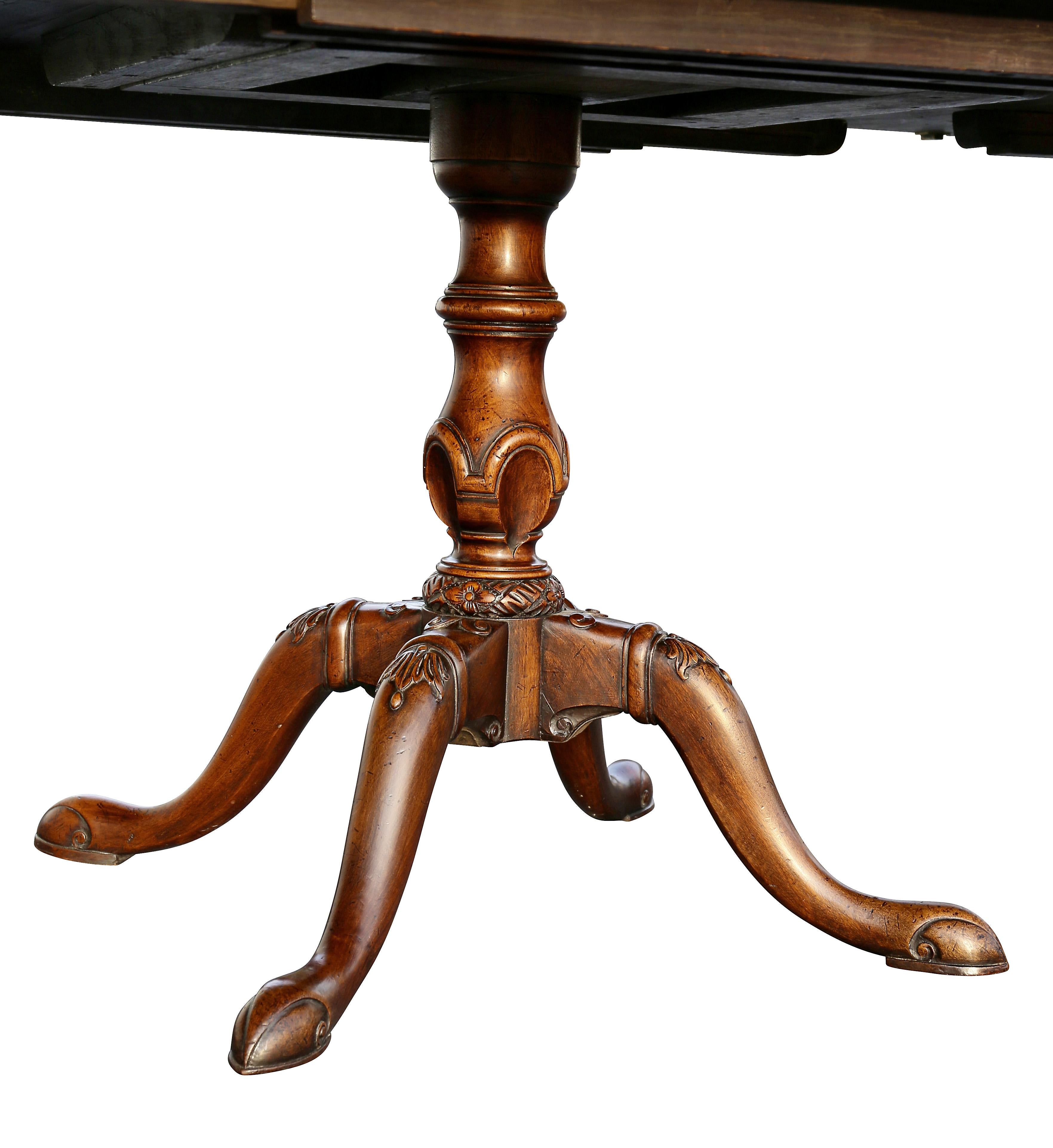 Georgian Style Walnut Three-Pedestal Dining Table 5