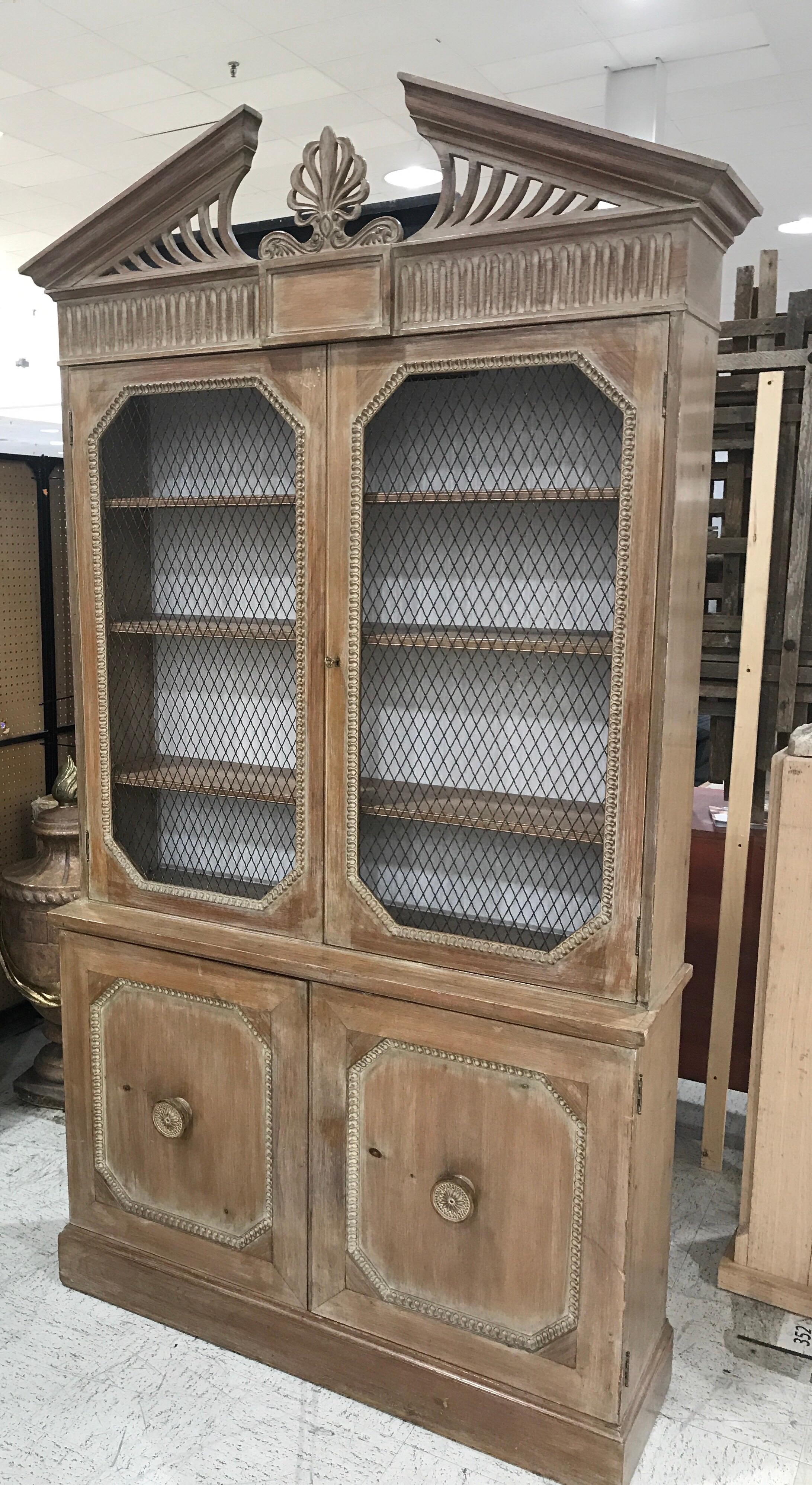Georgian Style White Washed Pine Bookcase or Breakfront 2