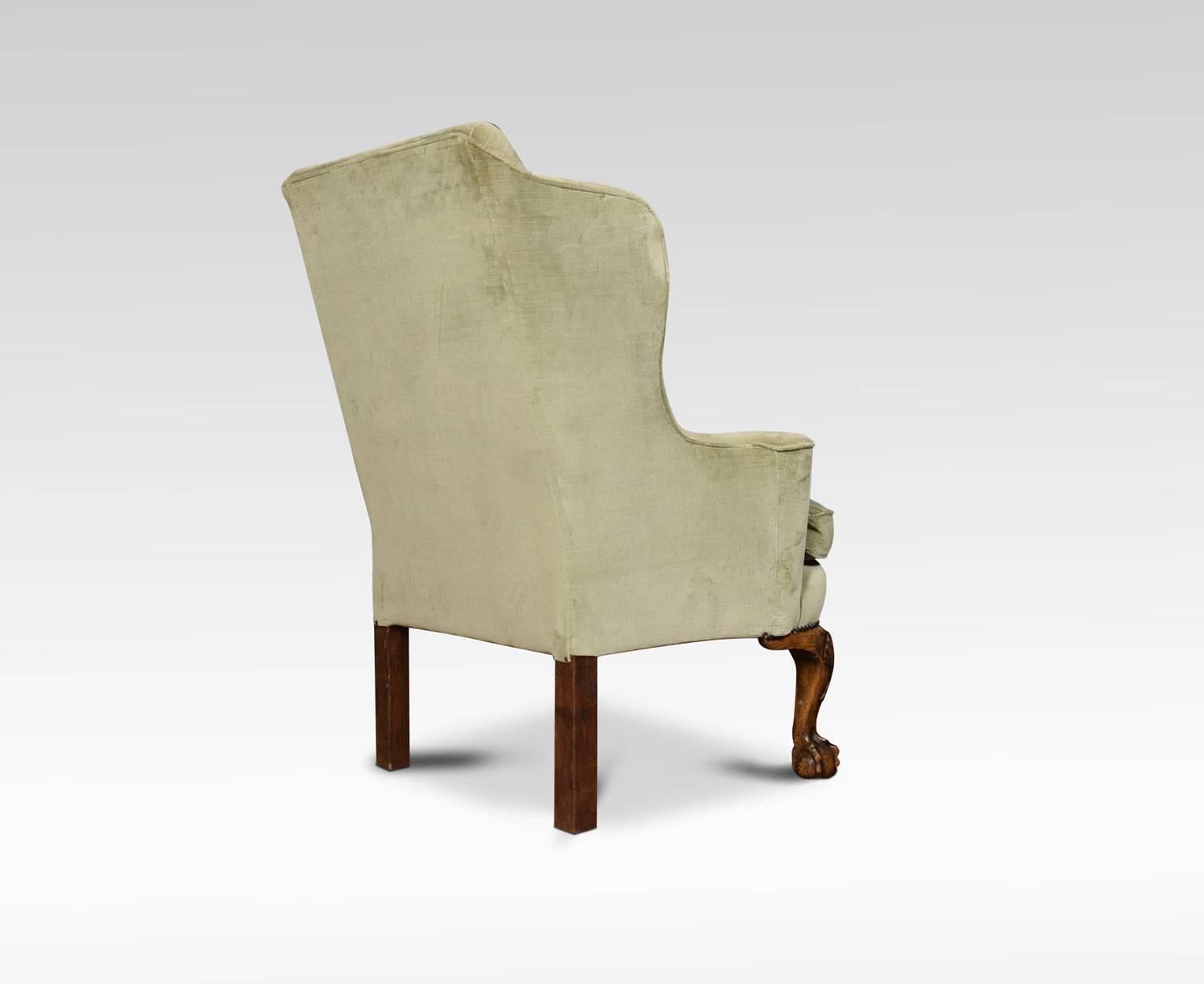 20th Century Georgian Style Wingback Armchair