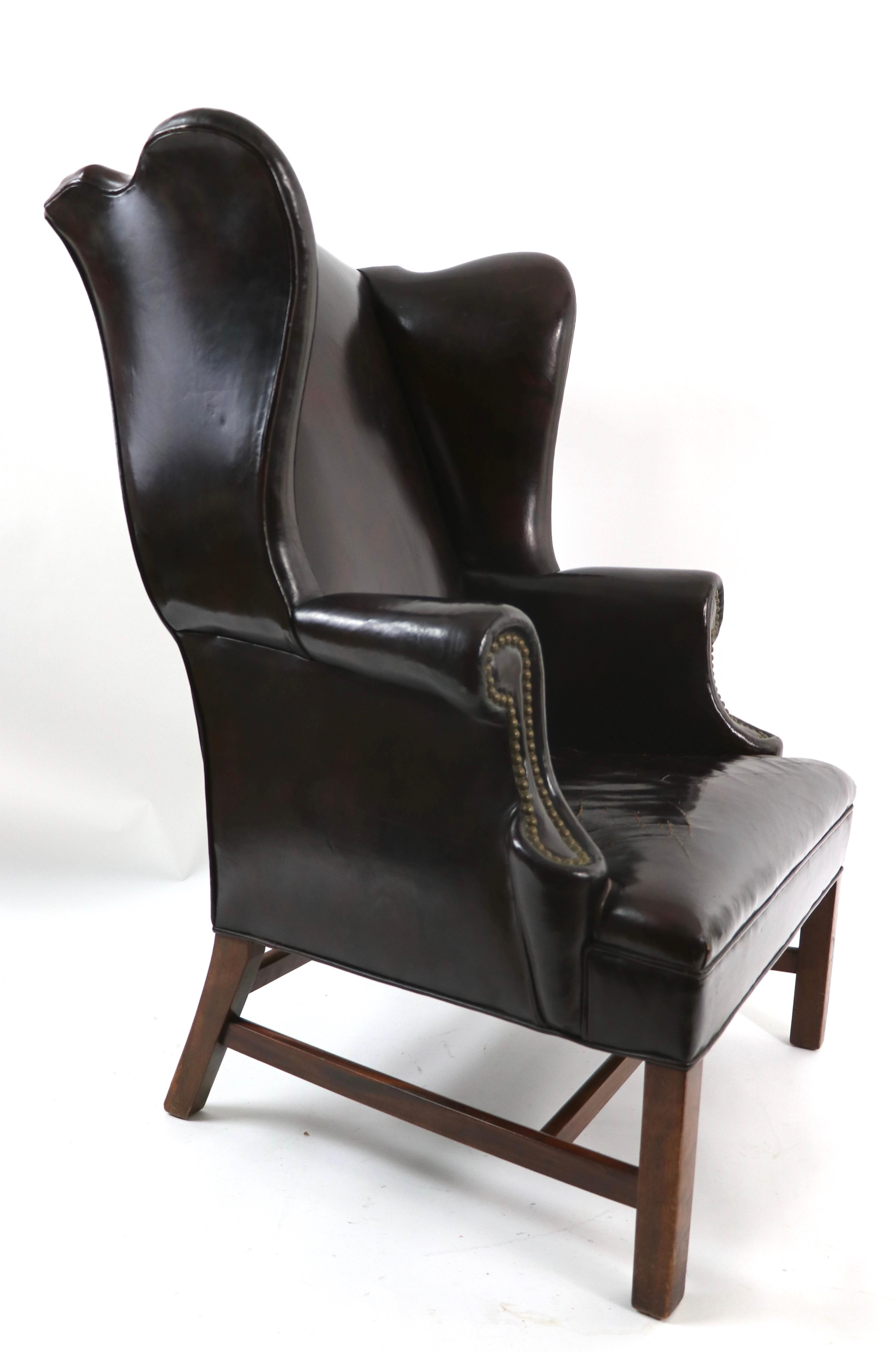 Georgian Style Wingback Chair in Leather 3