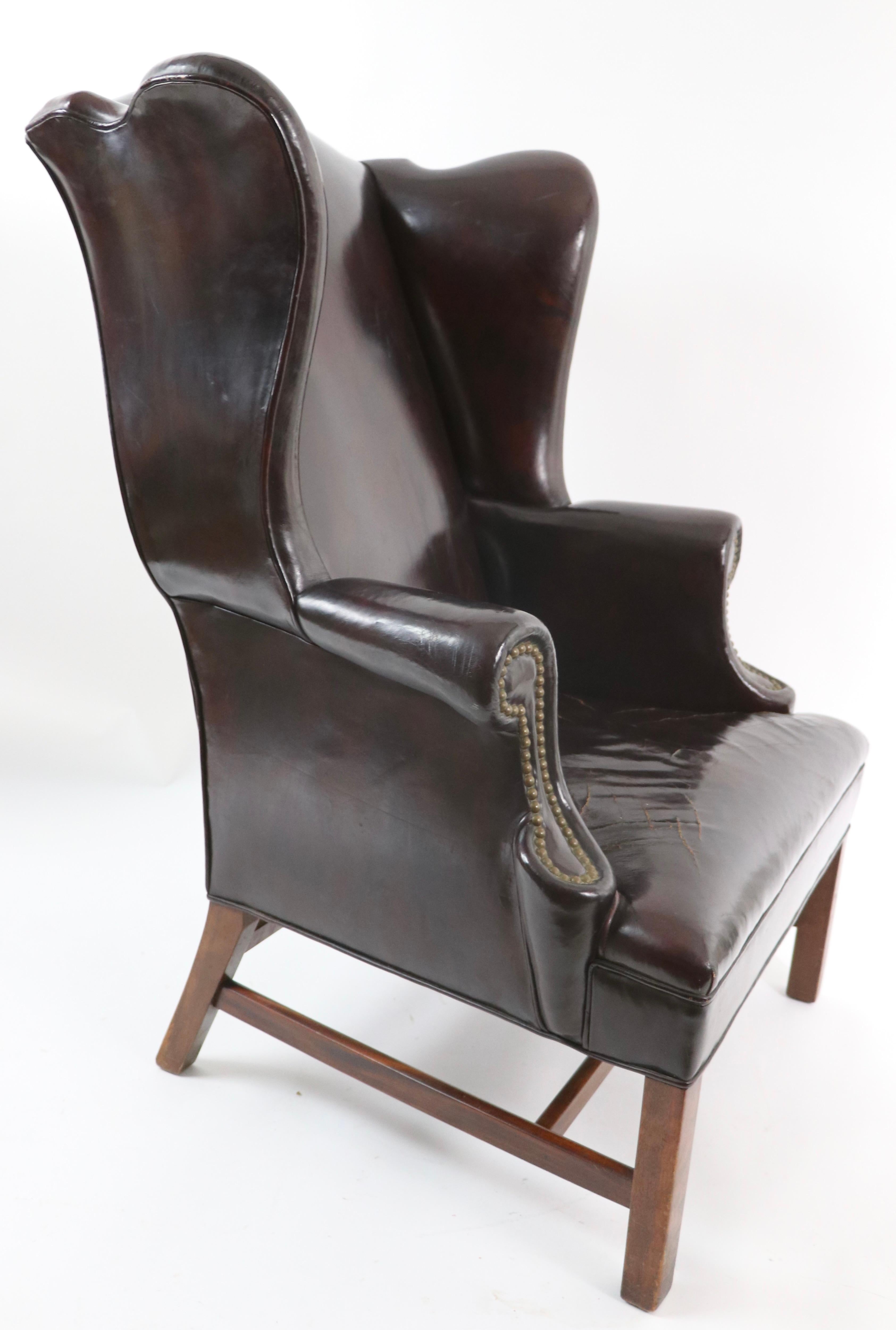 Georgian Style Wingback Chair in Leather 4