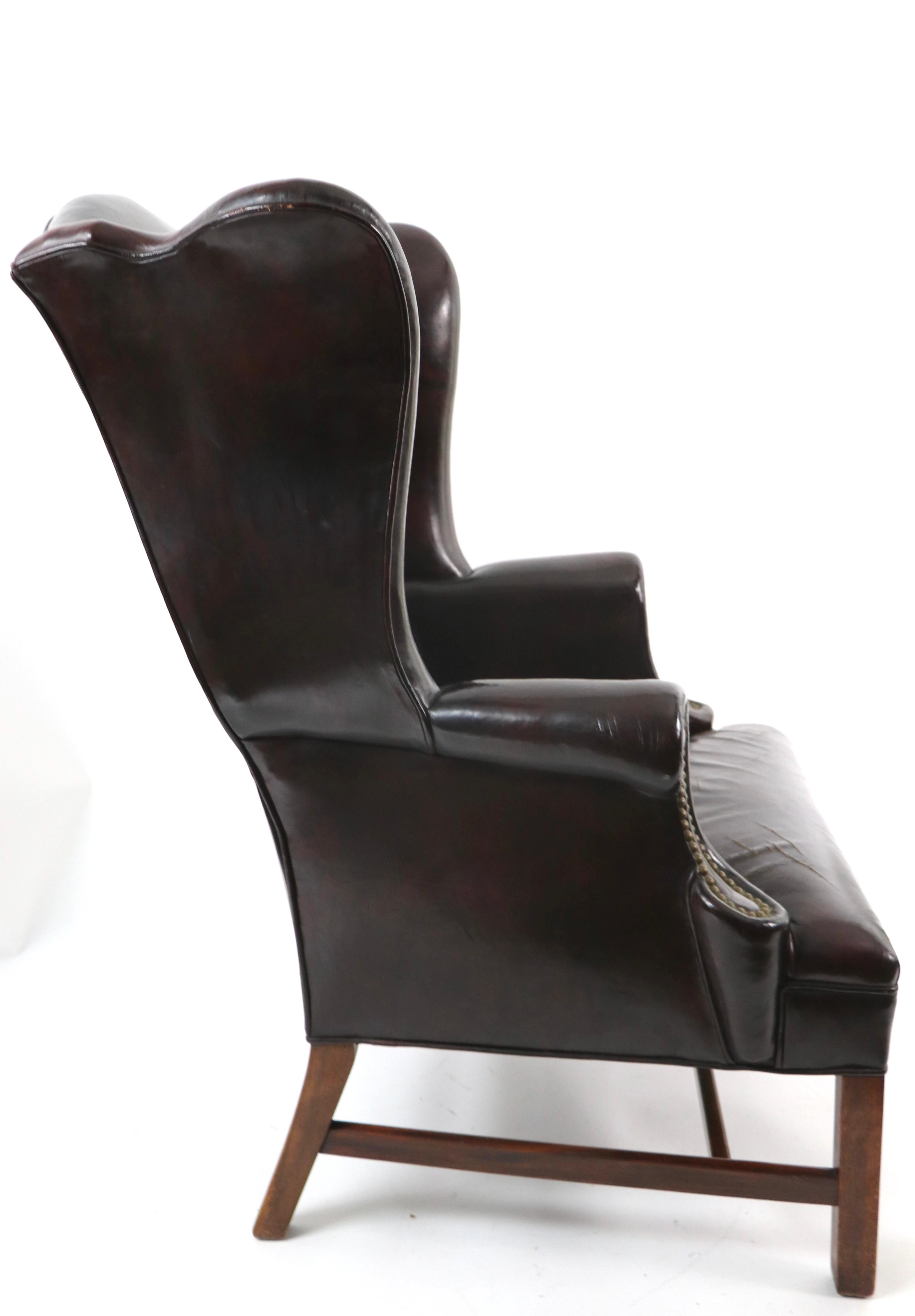 Georgian Style Wingback Chair in Leather 5