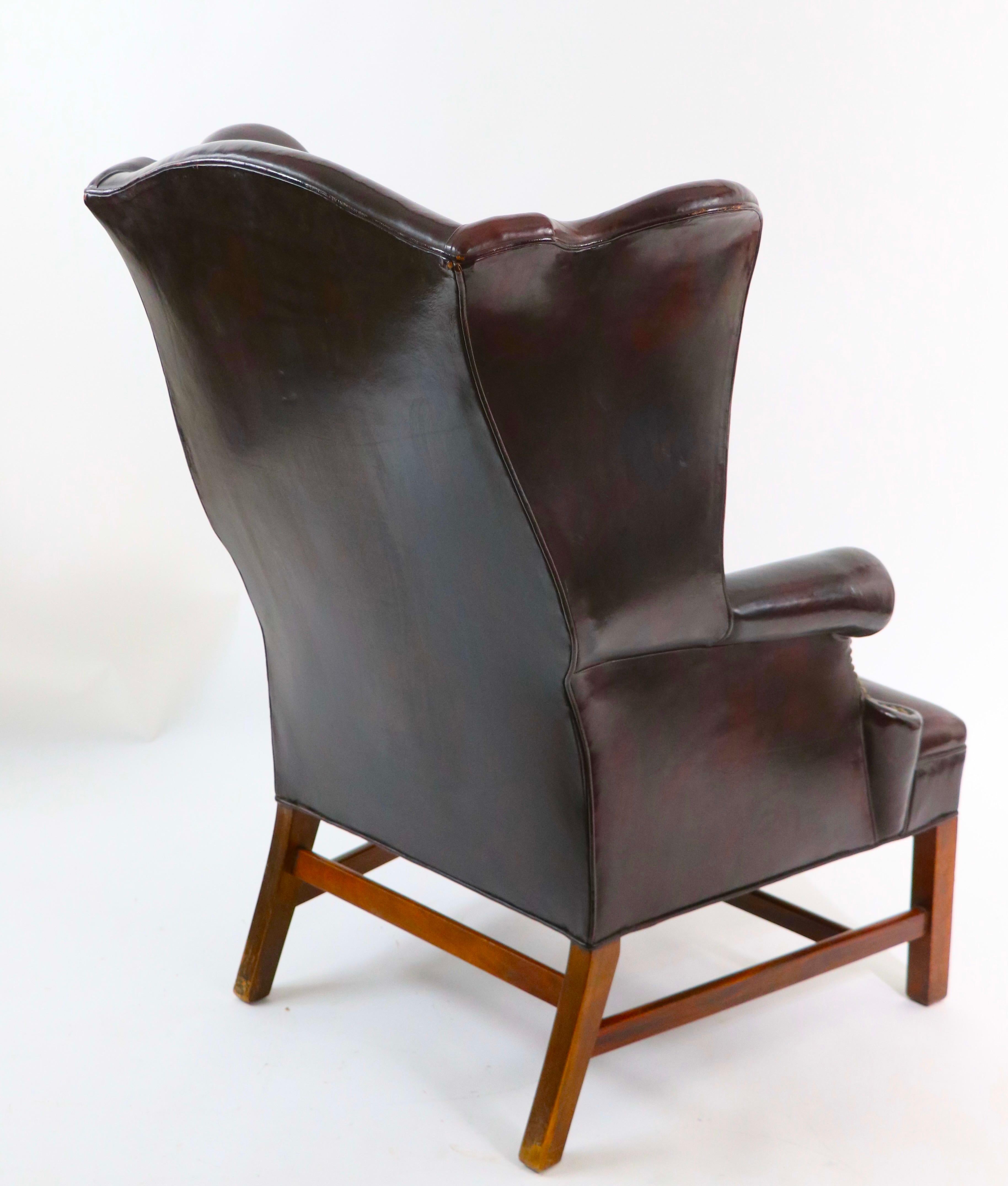 Georgian Style Wingback Chair in Leather 6