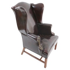 Georgian Style Wingback Chair in Leather