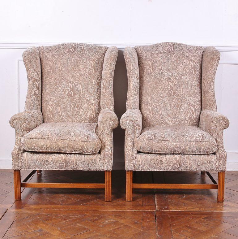 Georgian Style Wingback Chairs 4