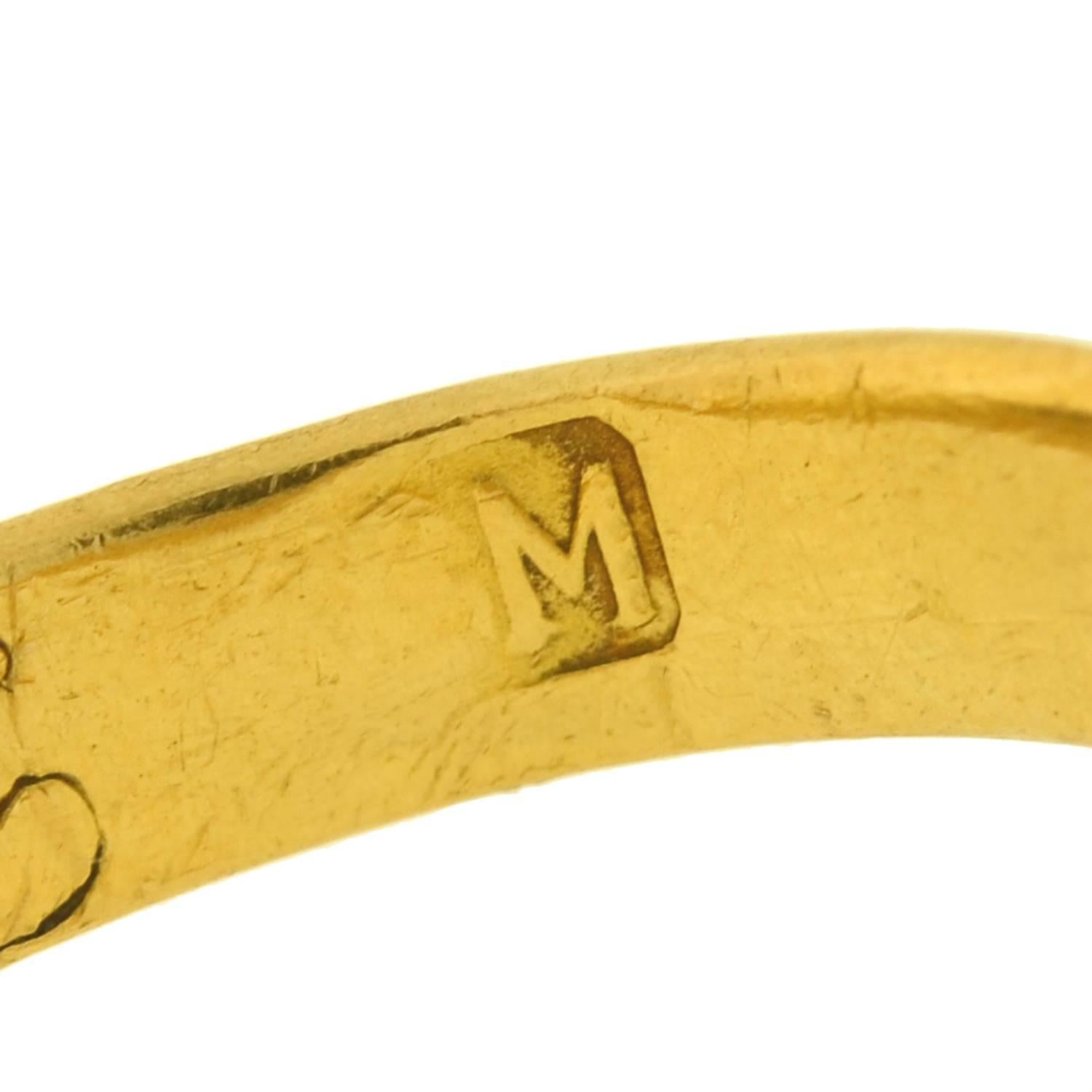 Georgian Table Cut Diamond Inscribed Gold Ring For Sale 2
