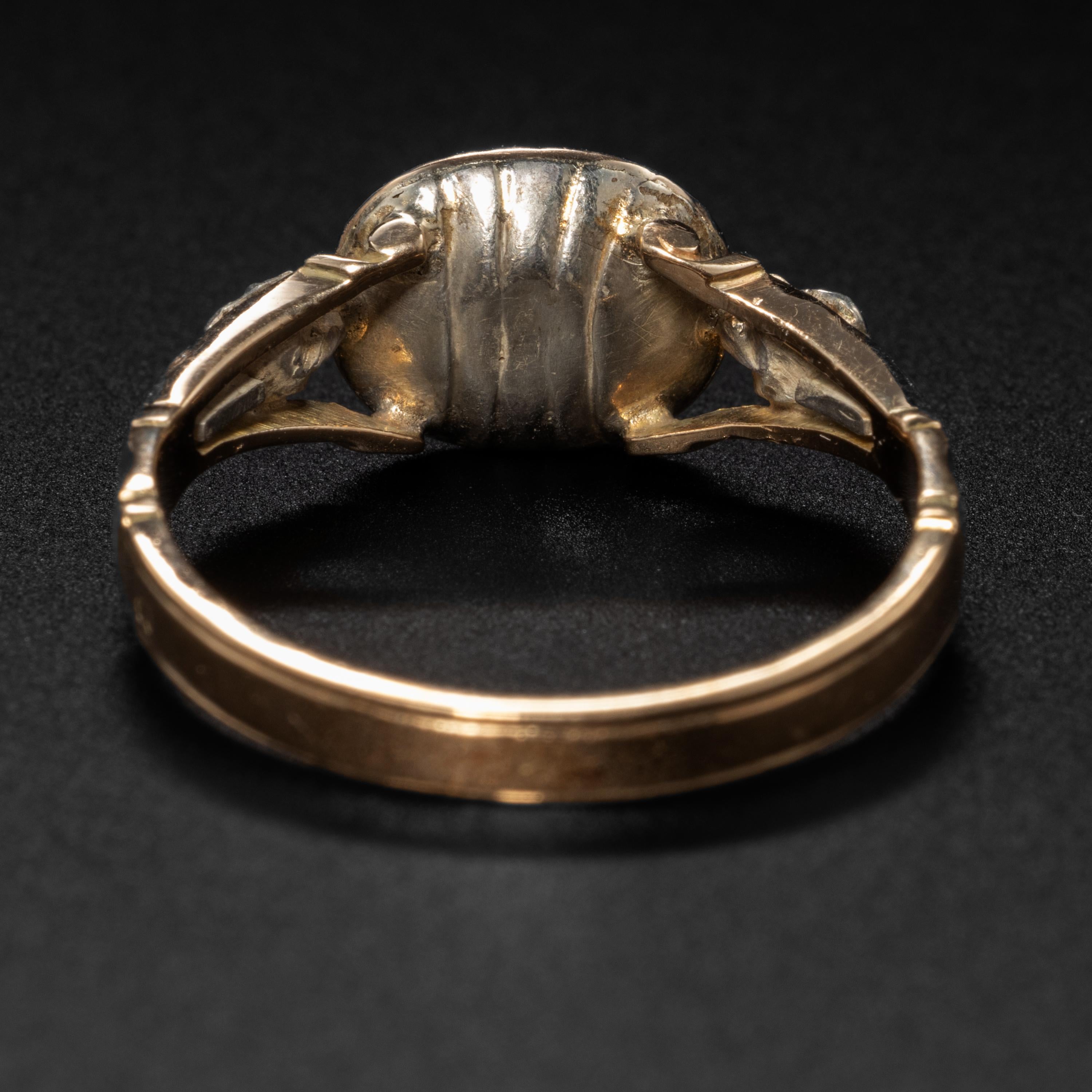 Women's or Men's Georgian Table Cut Diamond Ring