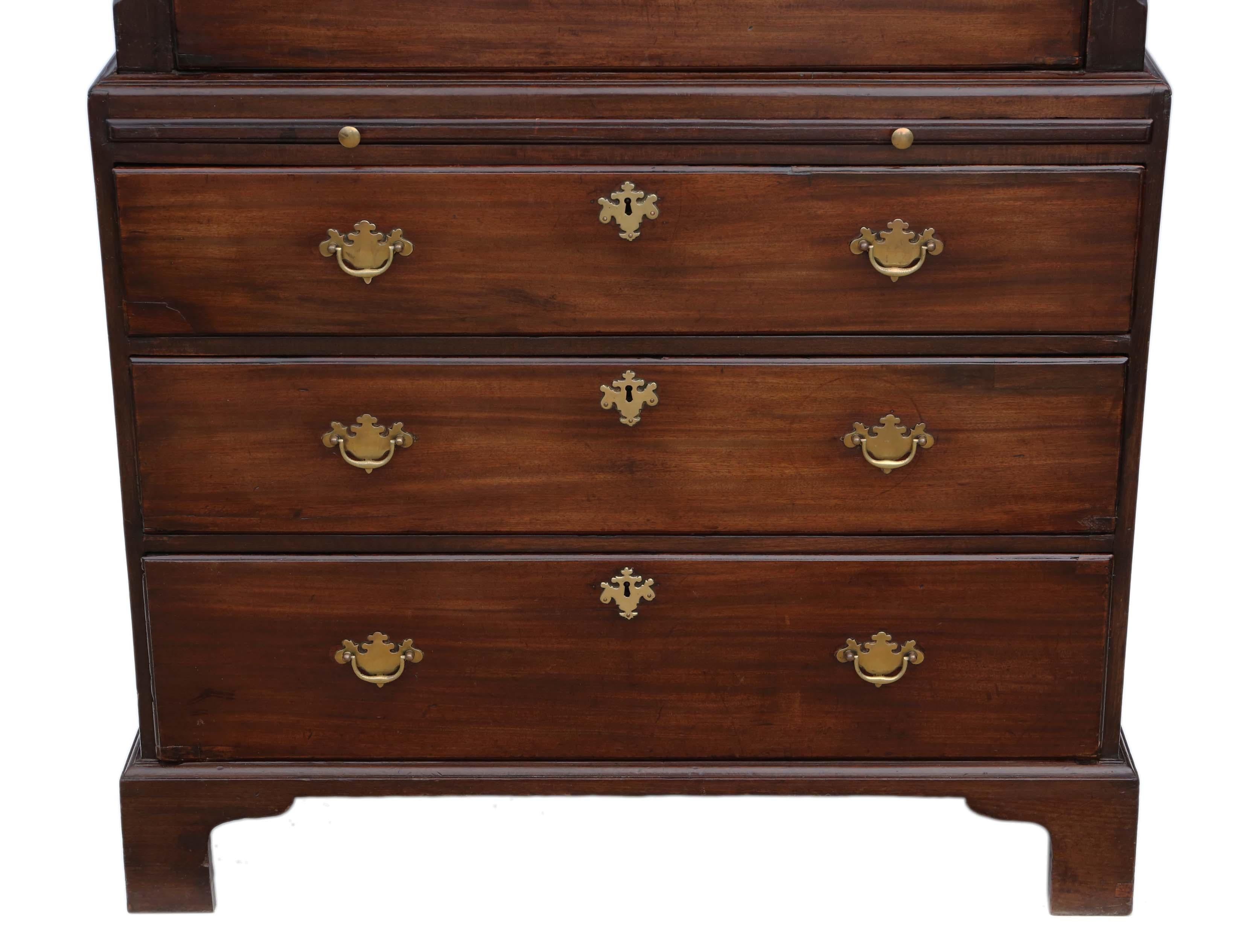 Georgian Tallboy Mahogany Chest on Chest of Drawers In Good Condition In Wisbech, Cambridgeshire