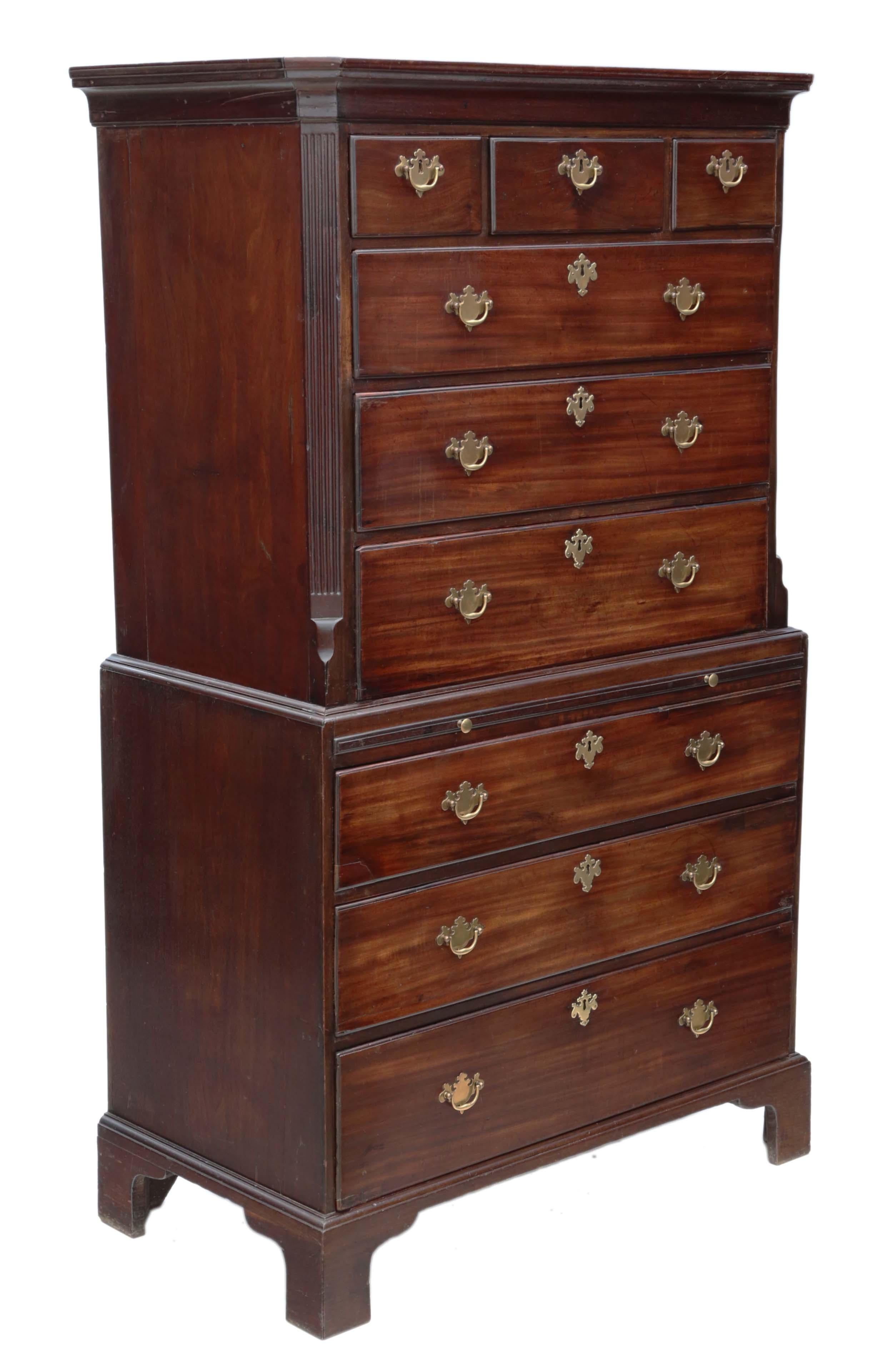 Georgian Tallboy Mahogany Chest on Chest of Drawers 2