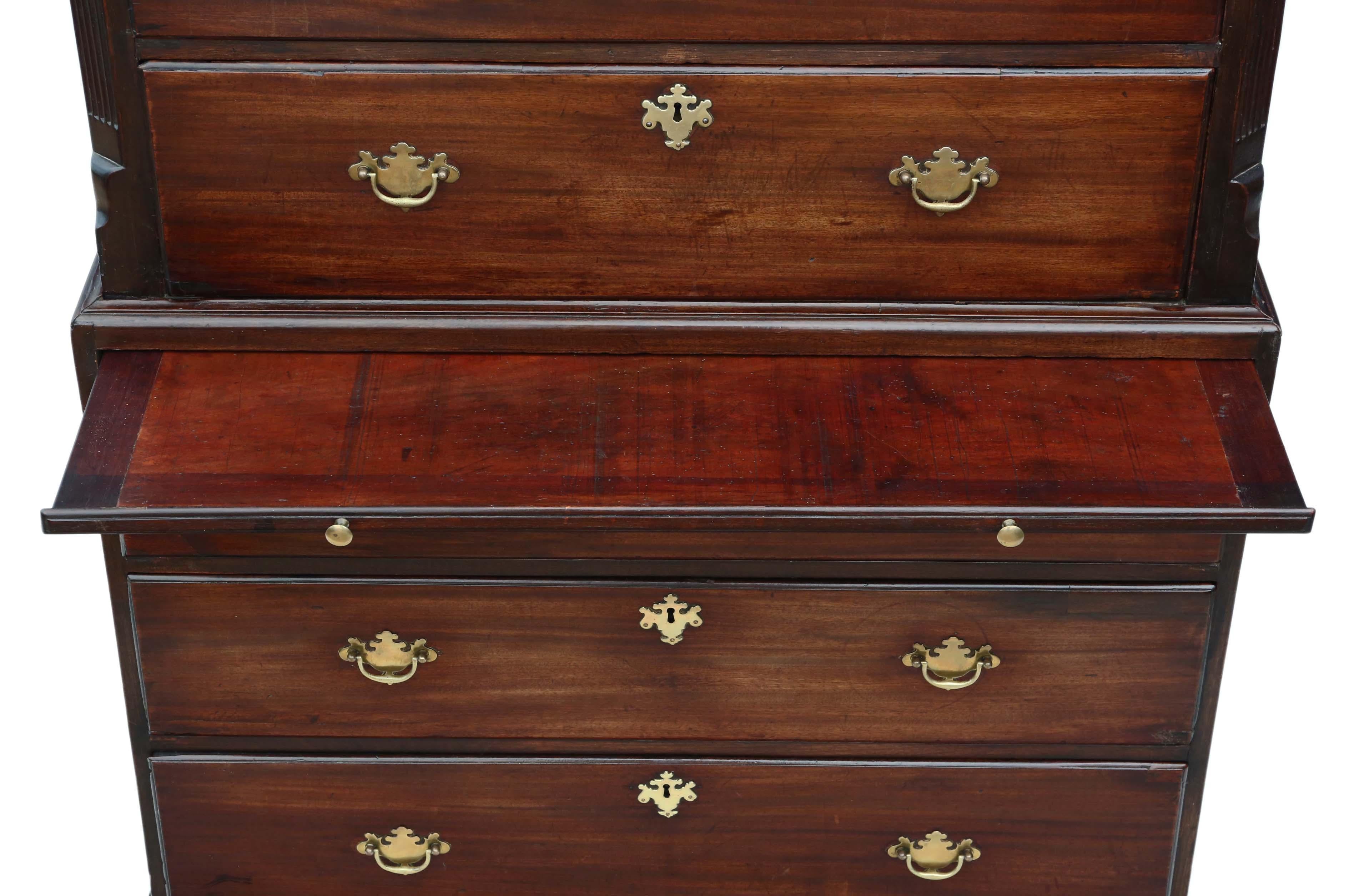 Georgian Tallboy Mahogany Chest on Chest of Drawers 4
